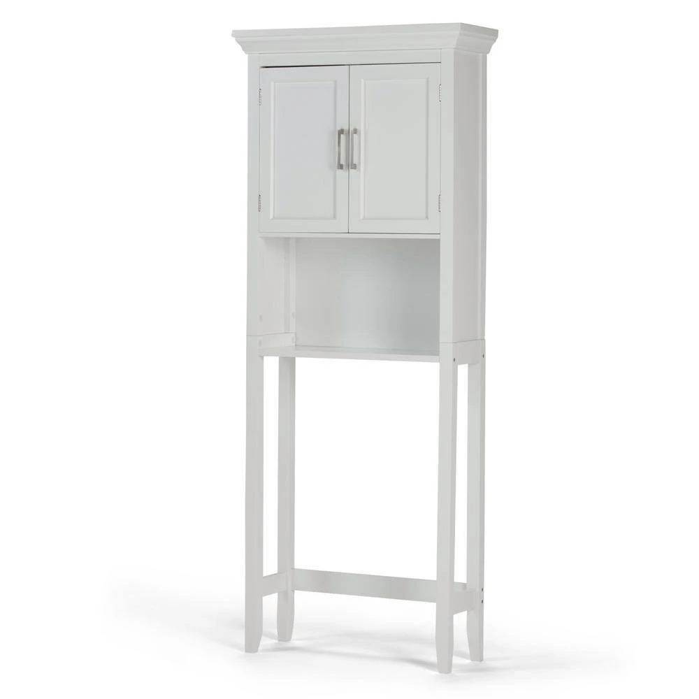 Simpli Home Avington 67 in. H 27 in. W Space Saver Bath Cabinet in Pure White 4 Simpli Home Avington 67 in. H 27 in. W Space Saver Bath Cabinet in Pure White - Image 2