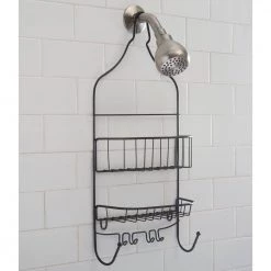Bath Bliss Contoured Head Design Shower Caddy in Bronze -Toilet Storage Shop rust bath bliss shower caddies 4666 rust 4f 1000