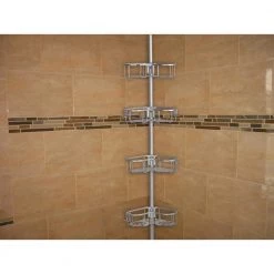 Utopia Alley Flat Shelf, Rustproof Corner Shower Caddy, Satin Chrome -Toilet Storage Shop satin chrome utopia alley shower caddies pc3al 66 1000