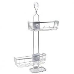 Zenna Home NeverRust Aluminum 4-Way Adjustable Shower Caddy in Satin Chrome