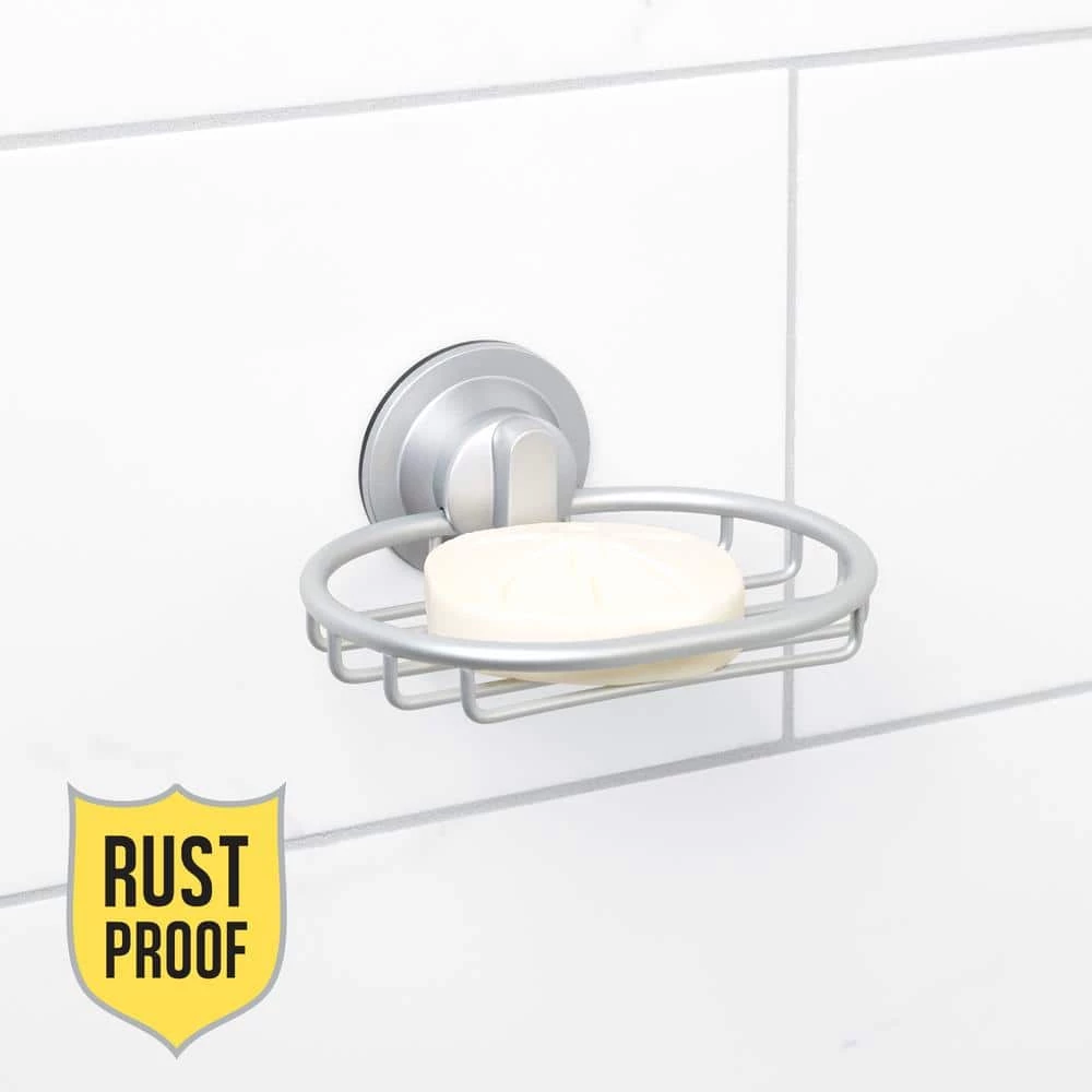 Zenna Home NeverRust Power Grip Pro Dual Mount Aluminum Soap Dish in Satin Chrome 4 Zenna Home NeverRust Power Grip Pro Dual Mount Aluminum Soap Dish in Satin Chrome - Image 2