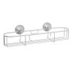 Zenna Home NeverRust Aluminum Power Grip Pro Dual Mount Long Shelf in Satin Chrome