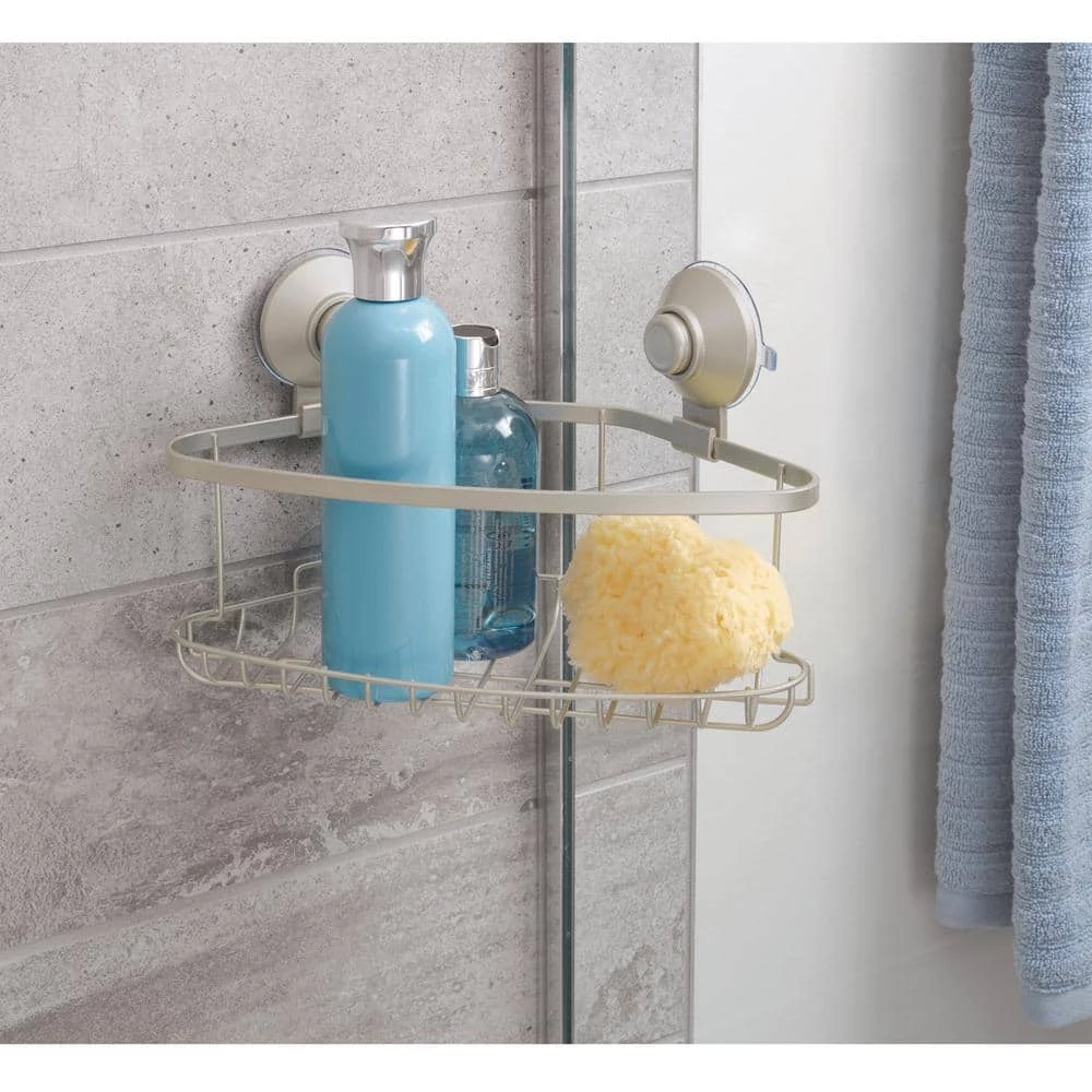 IDESIGN Everett Push Lock Suction Corner Basket in Satin 5 IDESIGN Everett Push Lock Suction Corner Basket in Satin - Image 3