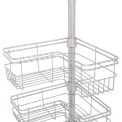 Glacier Bay "L" Style Tension Corner Pole Caddy in Satin Nickel with 4 Shelves -Toilet Storage Shop satin nickel glacier bay shower caddies 2130nnhd 40 1000