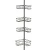 Glacier Bay "L" Style Tension Corner Pole Caddy in Satin Nickel with 4 Shelves -Toilet Storage Shop satin nickel glacier bay shower caddies 2130nnhd 64 1000