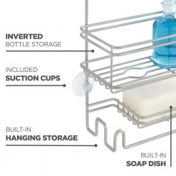 Glacier Bay Large OTS Shower Caddy in Satin Nickel 9 Glacier Bay Large OTS Shower Caddy in Satin Nickel -Toilet Storage Shop satin nickel glacier bay shower caddies 7501nnhd 1f 1000