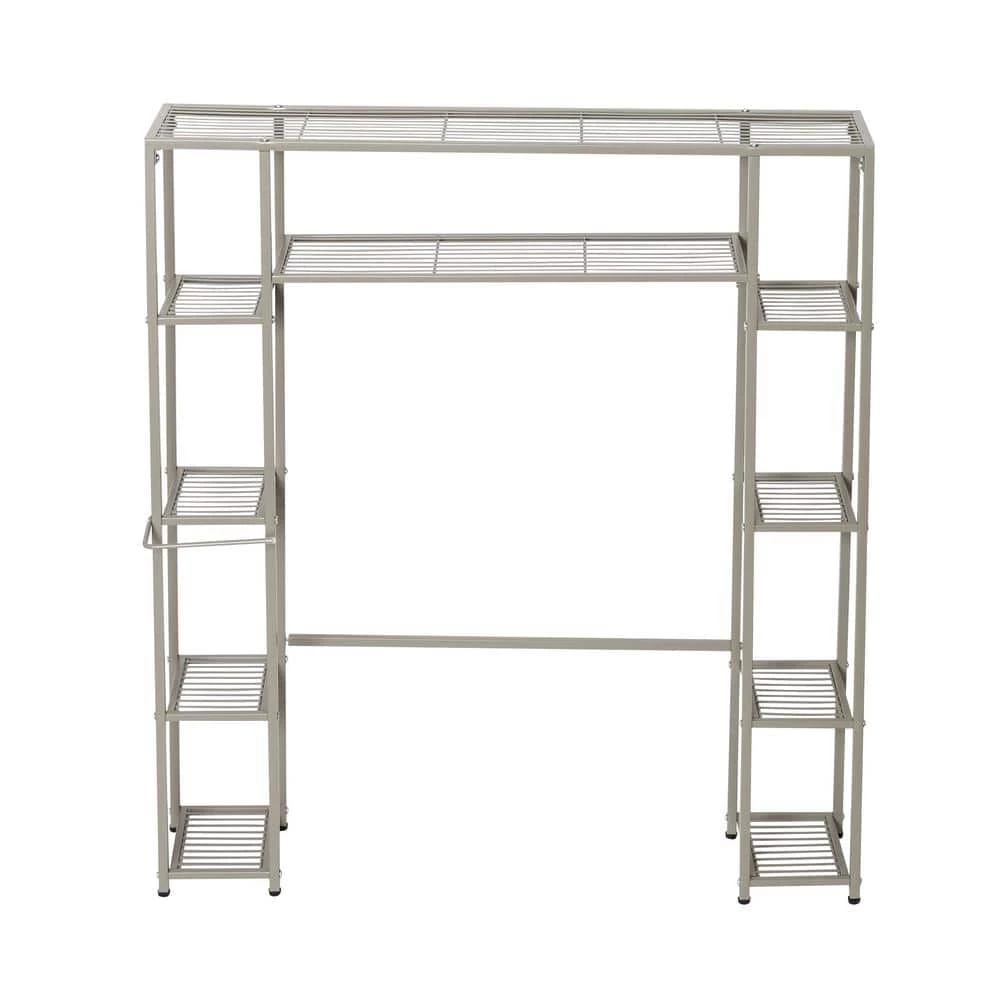 Honey-Can-Do 34.3 in. W x 38.6 in. H x 7.1 in. D Over-the-Toilet 5-Tier Space Saver in Satin Nickel 9 Honey-Can-Do 34.3 in. W x 38.6 in. H x 7.1 in. D Over-the-Toilet 5-Tier Space Saver in Satin Nickel - Image 7
