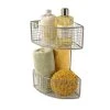 Spectrum Grid 10.125 in. W x 7.375 in. D x 14.125 in. H 2-Tier Corner Basket in Satin Nickel Powder Coat