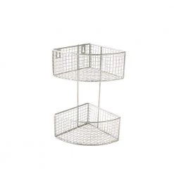 Spectrum Grid 10.125 in. W x 7.375 in. D x 14.125 in. H 2-Tier Corner Basket in Satin Nickel Powder Coat 14 Spectrum Grid 10.125 in. W x 7.375 in. D x 14.125 in. H 2-Tier Corner Basket in Satin Nickel Powder Coat -Toilet Storage Shop satin nickel spectrum shower caddies 16377 c3 1000