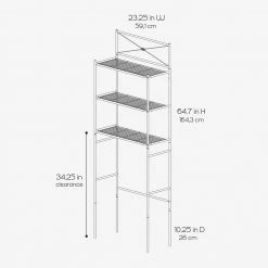 Zenna Home 23.25 in. W Cross-Style Bathroom Space Saver in Satin Nickel -Toilet Storage Shop satin nickel zenna home over the toilet storage e2523nn 1f 1000