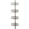 Zenna Home 4-Tier Tension Pole Shower Caddy in Satin Nickel