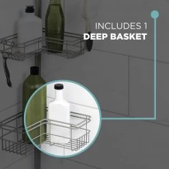 Zenna Home 4-Tier Tension Pole Shower Caddy in Satin Nickel -Toilet Storage Shop satin nickel zenna home shower caddies e2159nn 1f 1000