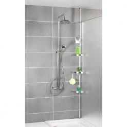 Wenko Premium Tension Pole Caddy Aluminum 15 Wenko Premium Tension Pole Caddy Aluminum -Toilet Storage Shop satinised wenko shower caddies 20349100 31 1000
