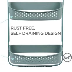 Bath Bliss 2-Way Convertible Shower Caddy in Sea Glass -Toilet Storage Shop seaglass bath bliss shower caddies 27190 seaglass 1f 1000