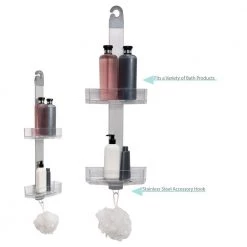 Bath Bliss Adjustable Rust Proof Aluminum 2 Tier Shower Caddy -Toilet Storage Shop silver bath bliss shower caddies 23951 1f 1000