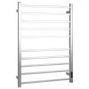 Costway 10 Bar Towel Warmer Wall Mounted Electric Heated Towel Rack w/Built-in Timer Silver