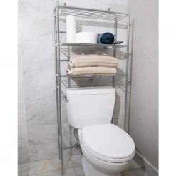 Mind Reader 23.6 in. W x 57.50 in. H x 10 in. D Silver Over-the-Toilet Storage 19 Mind Reader 23.6 in. W x 57.50 in. H x 10 in. D Silver Over-the-Toilet Storage -Toilet Storage Shop silver mind reader over the toilet storage 3toilr sil 31 1000