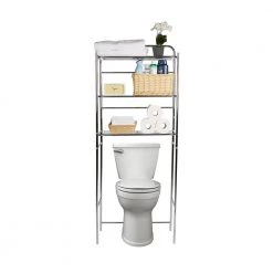 Mind Reader 23.6 in. W x 57.50 in. H x 10 in. D Silver Over-the-Toilet Storage 13 Mind Reader 23.6 in. W x 57.50 in. H x 10 in. D Silver Over-the-Toilet Storage -Toilet Storage Shop silver mind reader over the toilet storage 3toilr sil c3 1000