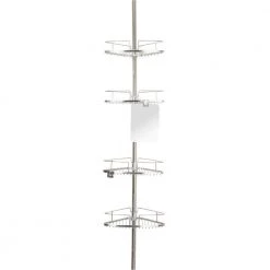 Better Living Fineline 4-Tier Shower Caddy with Mirror