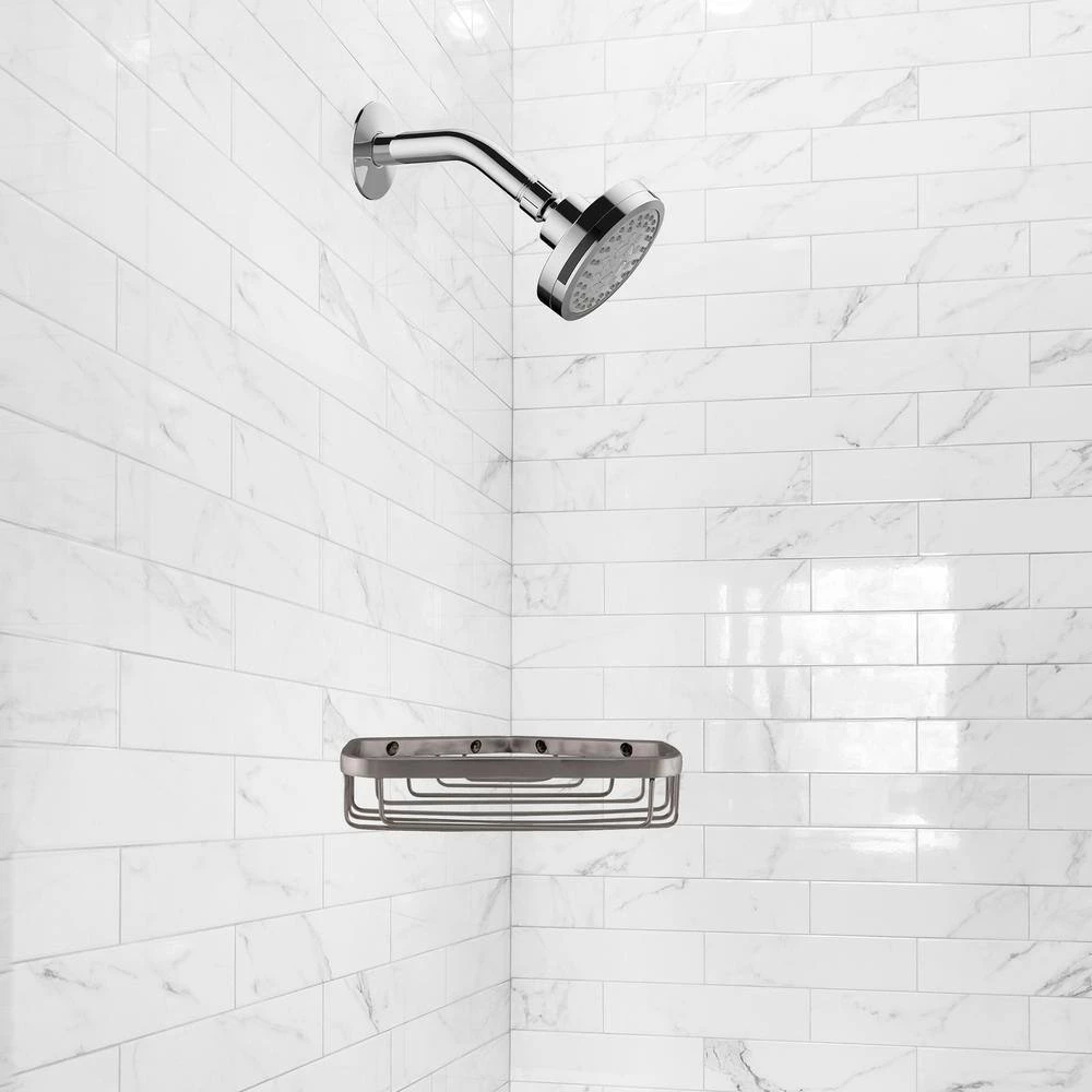 Design House 6 in. Modern Wall Mounted Stainless Steel Corner Shower Basket 9 Design House 6 in. Modern Wall Mounted Stainless Steel Corner Shower Basket - Image 7