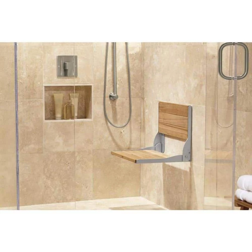 MOEN Fold Down Teak Shower Chair 3 MOEN Fold Down Teak Shower Chair - Image 2
