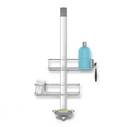 Simplehuman Over Door Adjustable Shower Caddy in Aluminum and Stainless Steel