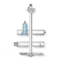 Simplehuman 3-Tier Adjustable Shower Caddy XL in Stainless Steel and Anodized Aluminum