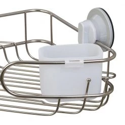 Zenna Home Power Grip Pro Rustproof Multi-Surface Dual Mount Corner Shower Basket in Stainless Steel -Toilet Storage Shop stainless zenna home shower caddies e7824stl 76 1000