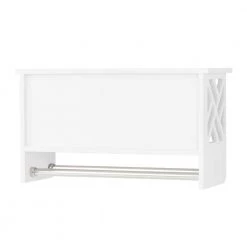 Alaterre Furniture Coventry 27 in. W Over Toilet Open Storage Shelf, 25 in. W Bath Shelf with 2-Towel Rods Space Saver in White -Toilet Storage Shop white alaterre furniture over the toilet storage anct703wh 44 1000