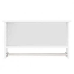 Alaterre Furniture Coventry 27 in. W Over Toilet Open Storage Shelf, 25 in. W Bath Shelf with 2-Towel Rods Space Saver in White -Toilet Storage Shop white alaterre furniture over the toilet storage anct703wh 4f 1000