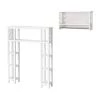 Alaterre Furniture Coventry 39 in. W Over Toilet Open Shelving Unit Space Saver with Side Shelves, 25 in. W Shelf, 2-Towel Rods in White -Toilet Storage Shop white alaterre furniture over the toilet storage anct704wh 64 1000