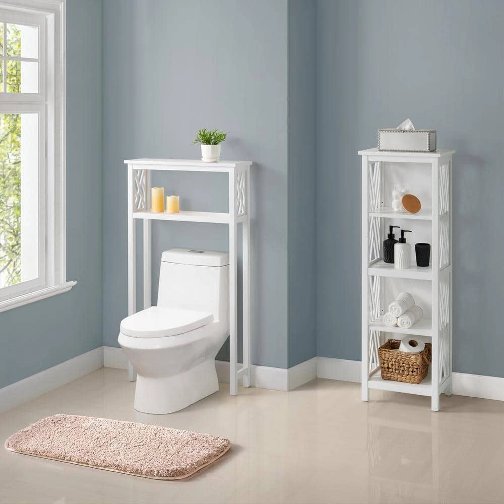 Alaterre Furniture Coventry 27 in. W Over The Toilet Space Saver Tall Bath Storage in White 9 Alaterre Furniture Coventry 27 in. W Over The Toilet Space Saver Tall Bath Storage in White - Image 7