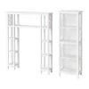 Alaterre Furniture Coventry 39 in. W Over Toilet Open Shelving Space Saver with Side Shelves, 16 in. W Bath Tall Storage Shelf in White -Toilet Storage Shop white alaterre furniture over the toilet storage anct724wh 64 1000