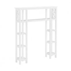 Alaterre Furniture Coventry 39 in. W Over Toilet Open Shelving Space Saver with Side Shelves, 16 in. W Bath Tall Storage Shelf in White -Toilet Storage Shop white alaterre furniture over the toilet storage anct724wh fa 1000