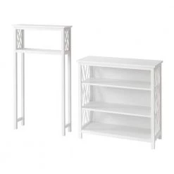 Alaterre Furniture Coventry 27 in. W Over Toilet Open Storage Shelf, 32 in. W Bath Storage Shelf Space Saver in White