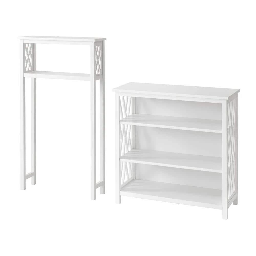 Alaterre Furniture Coventry 27 in. W Over Toilet Open Storage Shelf, 32 in. W Bath Storage Shelf Space Saver in White 3 Alaterre Furniture Coventry 27 in. W Over Toilet Open Storage Shelf, 32 in. W Bath Storage Shelf Space Saver in White