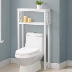 Alaterre Furniture Coventry 27 in. W x 48 in. H Bathroom Over Toilet Space Saver Shelf in White -Toilet Storage Shop white alaterre furniture over the toilet storage anct73wh 31 1000
