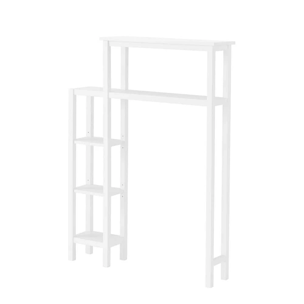 Alaterre Furniture Dover 35 in. W Over Toilet Space Saver with Side Shelving, 27 in. W Wall Bathroom Cabinet with Towel Rod in White 7 Alaterre Furniture Dover 35 in. W Over Toilet Space Saver with Side Shelving, 27 in. W Wall Bathroom Cabinet with Towel Rod in White - Image 5