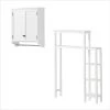 Alaterre Furniture Dover 35 in. W Over Toilet Space Saver with Side Shelving, 27 in. W Wall Bathroom Cabinet with Towel Rod in White