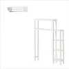 Alaterre Furniture Dover 35 in. W Over Toilet Space Saver with Side Shelving, 27 in. W Bathroom Shelf with 2-Towel Rods in White