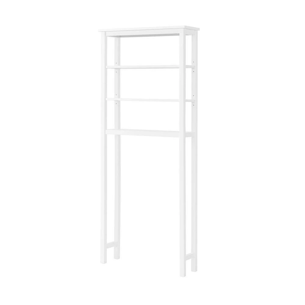 Alaterre Furniture Dover 27 in. W Over Toilet Space Saver with Open Shelving, 27 in. W Bathroom Shelf with 2-Towel Rods in White 6 Alaterre Furniture Dover 27 in. W Over Toilet Space Saver with Open Shelving, 27 in. W Bathroom Shelf with 2-Towel Rods in White - Image 4