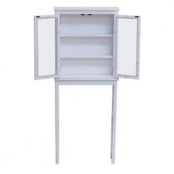 Alaterre Furniture Dorset 27 in. W x 66 in. H x 9 in. D White Over-the-Toilet Storage with Glass Doors 13 Alaterre Furniture Dorset 27 in. W x 66 in. H x 9 in. D White Over-the-Toilet Storage with Glass Doors -Toilet Storage Shop white alaterre furniture over the toilet storage anva7273wh 1f 1000