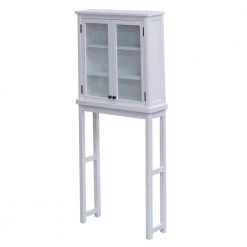 Alaterre Furniture Dorset 27 in. W x 66 in. H x 9 in. D White Over-the-Toilet Storage with Glass Doors 12 Alaterre Furniture Dorset 27 in. W x 66 in. H x 9 in. D White Over-the-Toilet Storage with Glass Doors -Toilet Storage Shop white alaterre furniture over the toilet storage anva7273wh 4f 1000
