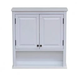 Alaterre Furniture Dorset 27 in. W x 66 in. H x 9 in. D White Over-the-Toilet Storage with Upper Cabinet and Open Shelf -Toilet Storage Shop white alaterre furniture over the toilet storage anva7274wh fa 1000