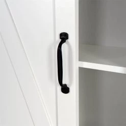 Aoibox 27.16 in. W x 67 in. H x 9.06 in. D White MDF Bathroom Over-the-Toilet Storage, Adjustable Shelves and a Barn Door -Toilet Storage Shop white aoibox over the toilet storage snmx3350 1f 1000