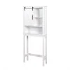 Aoibox 27.16 in. W x 67 in. H x 9.06 in. D White MDF Bathroom Over-the-Toilet Storage, Adjustable Shelves and a Barn Door 1 Aoibox 27.16 in. W x 67 in. H x 9.06 in. D White MDF Bathroom Over-the-Toilet Storage, Adjustable Shelves and a Barn Door -Toilet Storage Shop white aoibox over the toilet storage snmx3350 64 1000