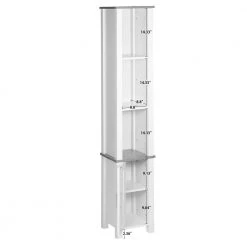 Aurora Decor AMA 11.81 in. W x11.81 in. H x 67.72 in. H D White Over-the-Toilet Storage 1 door 3 storey bathroom side cabinet 16 Aurora Decor AMA 11.81 in. W x11.81 in. H x 67.72 in. H D White Over-the-Toilet Storage 1 door 3 storey bathroom side cabinet -Toilet Storage Shop white aurora decor over the toilet storage bsychd2b15 1f 1000
