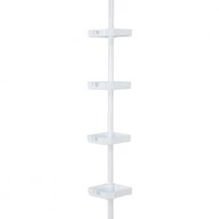 Bath Bliss 4 Tier Corner Shower Organizer in White