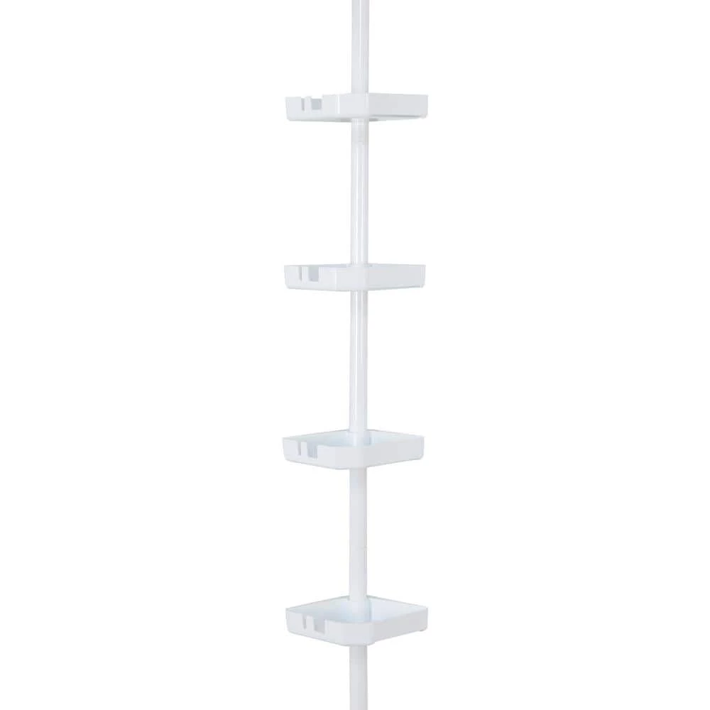 Bath Bliss 4 Tier Corner Shower Organizer in White 3 Bath Bliss 4 Tier Corner Shower Organizer in White