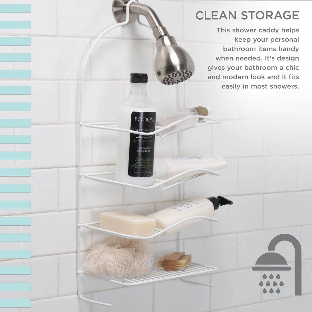 Bath Bliss Rubber Shower Organizer Caddy 5 Bath Bliss Rubber Shower Organizer Caddy - Image 3